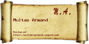 Multas Armand névjegykártya
